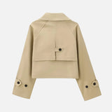 Vintage Double Breasted Lapel Neck Trench Jacket