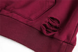 Breathable Edgy Distressed Gradient Zip-UP Hoodie