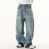 White Cat Whisker Washed Straight Jeans