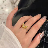 Chic Gold Fine Butterfly Ring