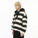 Striped Fluffy Hoodie