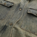 Washed Distressed Denim Jacket