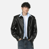 Trendy Korean Style Classic PU Leather Jacket