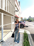 High-Quality Ripped Wide Leg Denim Jeans