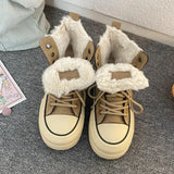 Warm Plush High Winter Lace Up Boots