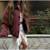 Women Chic Panelled with Turndown Collar Jacket