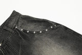 Y2K Rivets Washed Lightning Jorts
