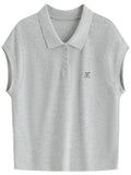 Women Youthful Summer Sporty Linen Blend T-Shirt