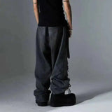 Stylish American Style Punk Patchwork Striped Jeans