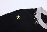 Floral Embroidered Summer Casual Long Sleeve T-Shirt