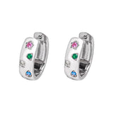 Multicolour Sterling Silver Geometry Zircon Earring