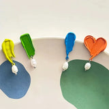 Colorful French Retro Pearl Drop Earrings