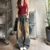 Vintage Heavyweight Distressed Wide Leg Jeans