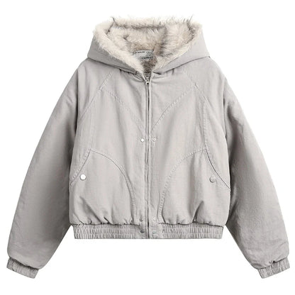 Y2K Winter Thick Padded Parkas with Furr Jacket