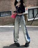 Retro Gradient Patchwork Casual Denim Jeans
