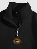 Cozy Star Pattern Fleece Quarter Sweatshirt