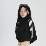 Stand Collar Long-sleeved Sweatshirt
