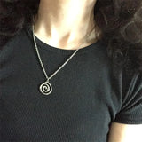 Retro Spiral Vortex Pendant Couple Necklace