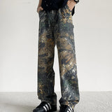 Streetwear Vintage Retro Hip Hop Patterned Jeans