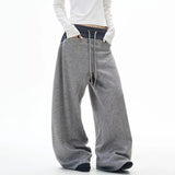 Colorful Patchwork Drawstring Elastic Waist Sweatpants