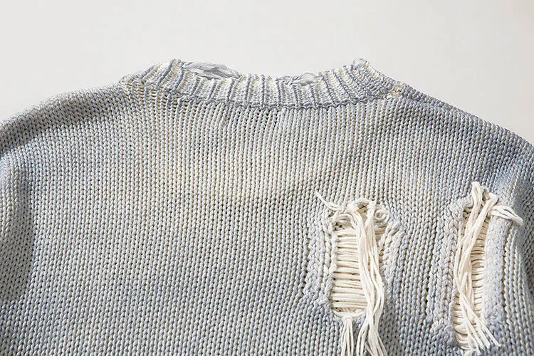 Y2K Ripped Loose Sweater