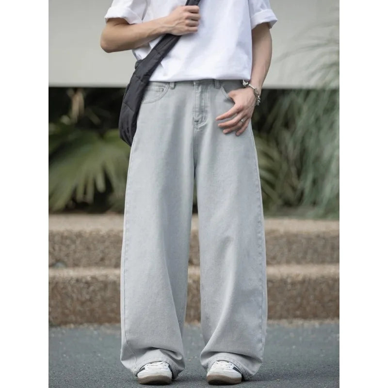 Relaxed Fit Vintage Washed Straight Jeans