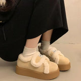 Cozy Furry Platform Loafers Shoes