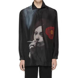 Versatile Dark Black High-End Loose Casual Shirt