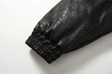 Winter Thick Warm Fur-Collar Parka Leather Jacket
