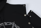Rhinestone Graphic Print Hoodie