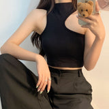 Knitted Shoulder Crop Tank Top