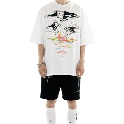Lyrical Graphic Print Oversized Jorts