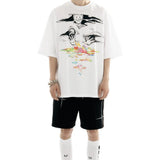 Lyrical Graphic Print Oversized Jorts