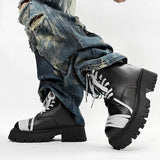 Streetwear Chunky Sole Lace-Up High Boot