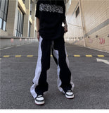 Tassel Wide-leg Patchwork Denim Pants