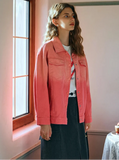 Women Soft Gradient Loose Fit Denim Jacket