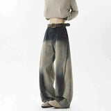 Blue Casual High Waisted Wide Legg Jeans