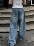 Vintage Washed Blue Wide Leg Jeans