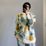 Men Cozy Pineapple Jacquard Knitted Cool Sweater