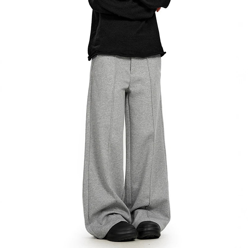 American Style Simple Solid Color Wide Leg Sweatpants