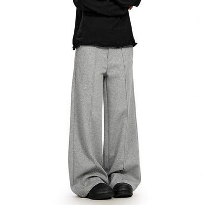 American Style Simple Solid Color Wide Leg Sweatpants