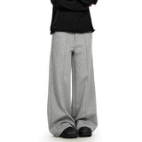 American Style Simple Solid Color Wide Leg Sweatpants