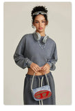 Women Distressed Loose Sweatshirt