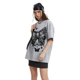 Y2K Stylish Urban Sweet Cat Print Cotton T-Shirt
