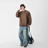 Casual Stand Collar Button Detail Sweatshirt