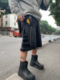 Side-Ripped Washed Jorts