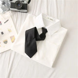 Plain White Oversized Shirt With Tie