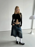 Women Flaffy Streetwear Calf Length Jorts