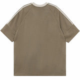 Retro Embroidered Suede Patchwork Racing T-Shirt
