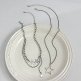Trendy Y2K Star Pendant Multi-Layered Necklace